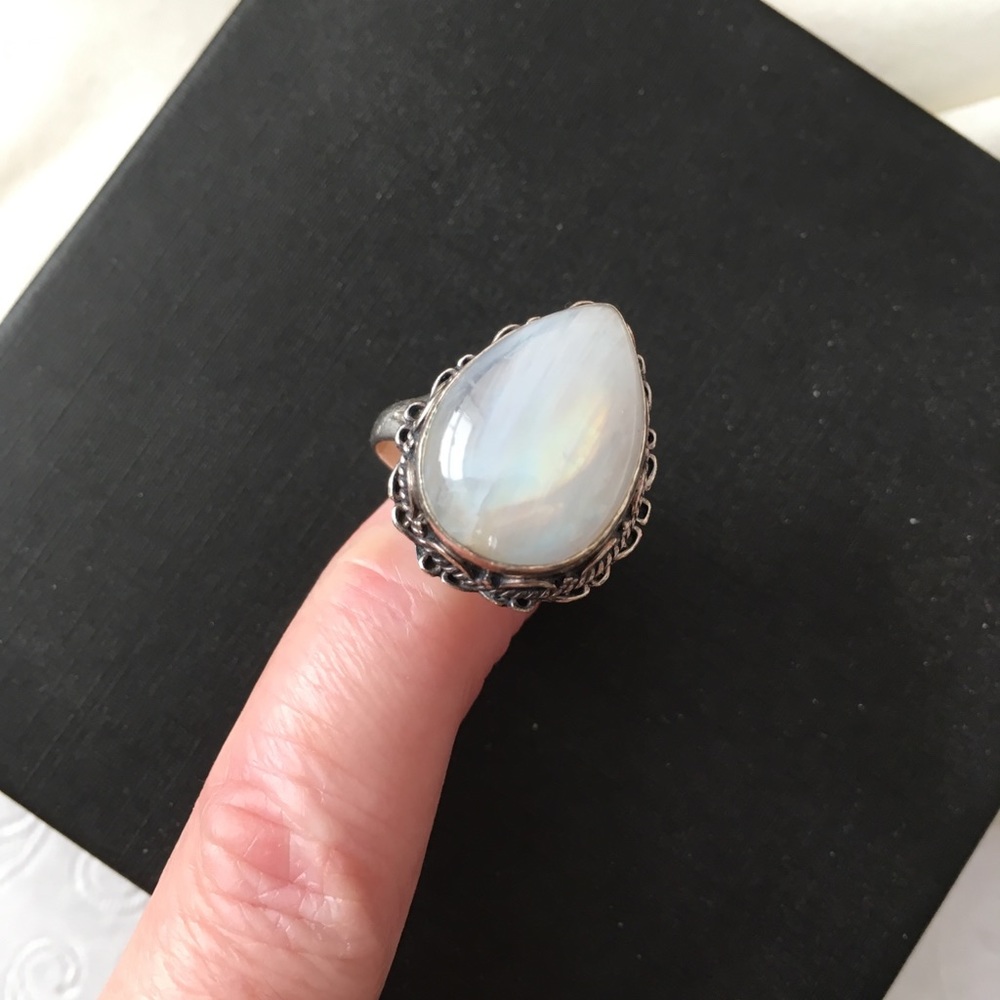 Moonstone Silver Ring - image 4